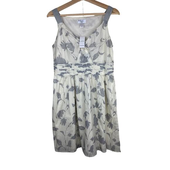 NWT Ann Taylor LOFT Petites 6P Cream Gray Floral Sleeveless Sundress $79 - Picture 1 of 11